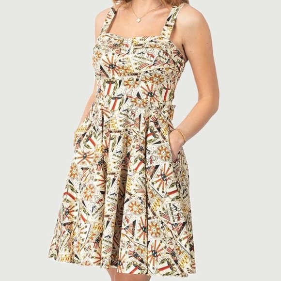 Eva Rose Dresses & Skirts - Eva Rose Tarot Print Fit and Flare Pinup Dress With Pockets